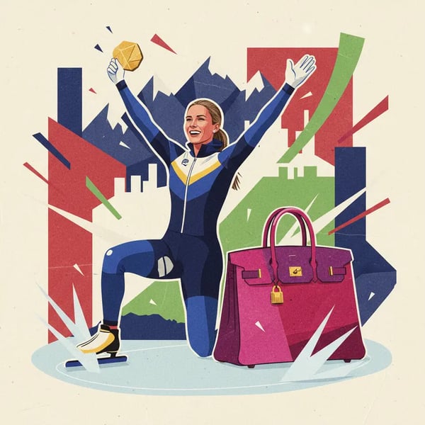Jutta Leerdam conquista ouro e celebra com bolsa de luxo