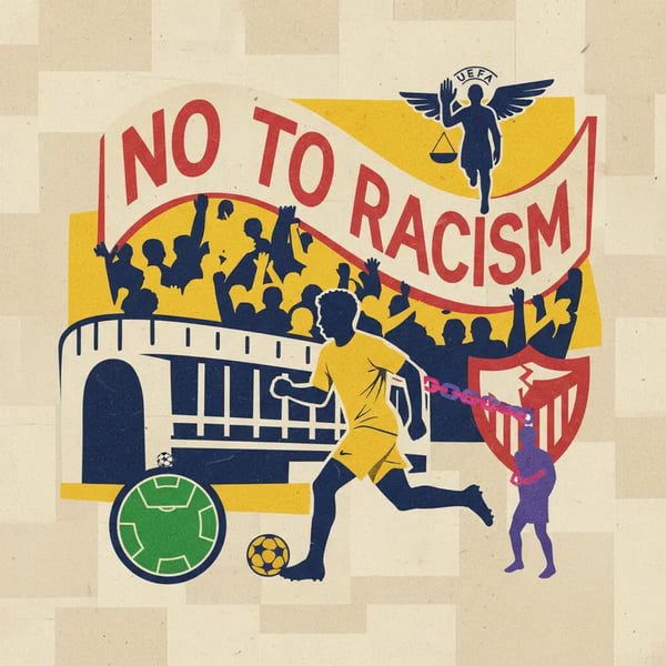 Torcida do Real Madrid exibe faixa contra racismo em apoio a Vini Jr