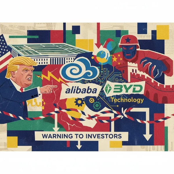 Governo Trump lista Alibaba e BYD por apoio a militares chineses