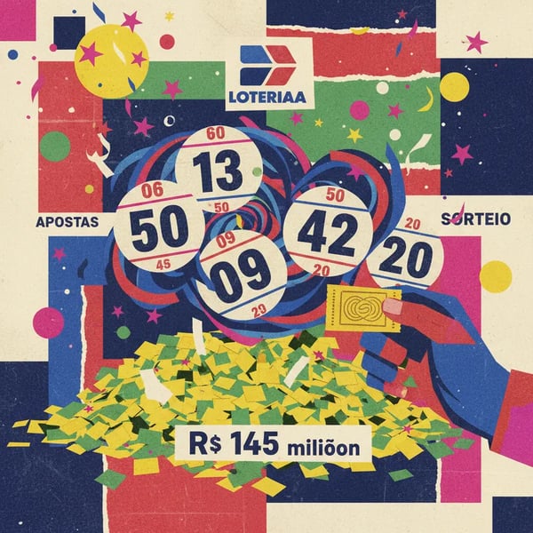 Mega-Sena: 06, 13, 50, 09, 42 e 20 são sorteadas em concurso de R$ 145 milhões