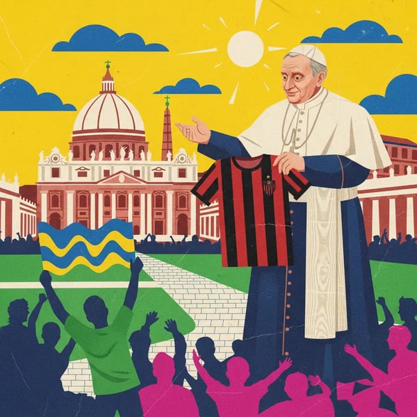 Papa Leão XIV interage com torcedor e saúda brasileiros no Vaticano