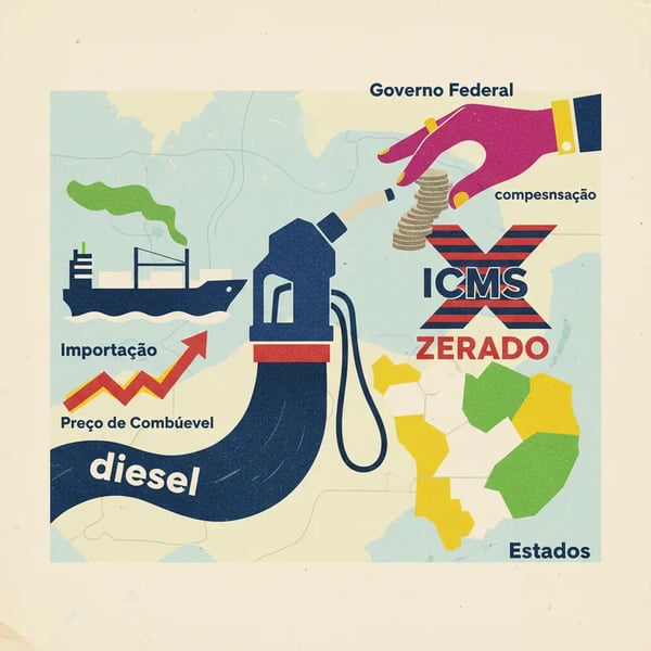 Governo propõe zerar ICMS do diesel importado e União compensaria parte