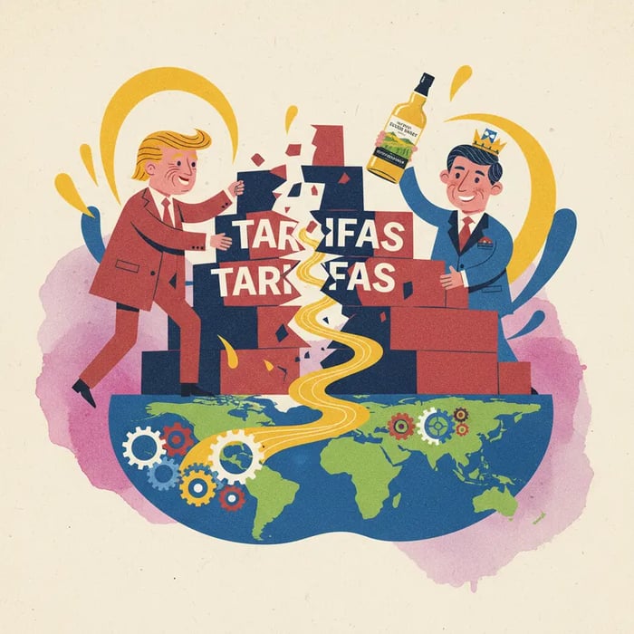 Trump remove tarifas de uísque após encontro com Rei Charles