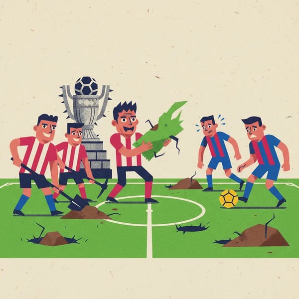 Atlético prejudica gramado para atrapalhar Barcelona