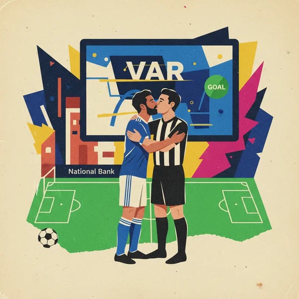 Jogador beija árbitro após gol validado pelo VAR no Egito