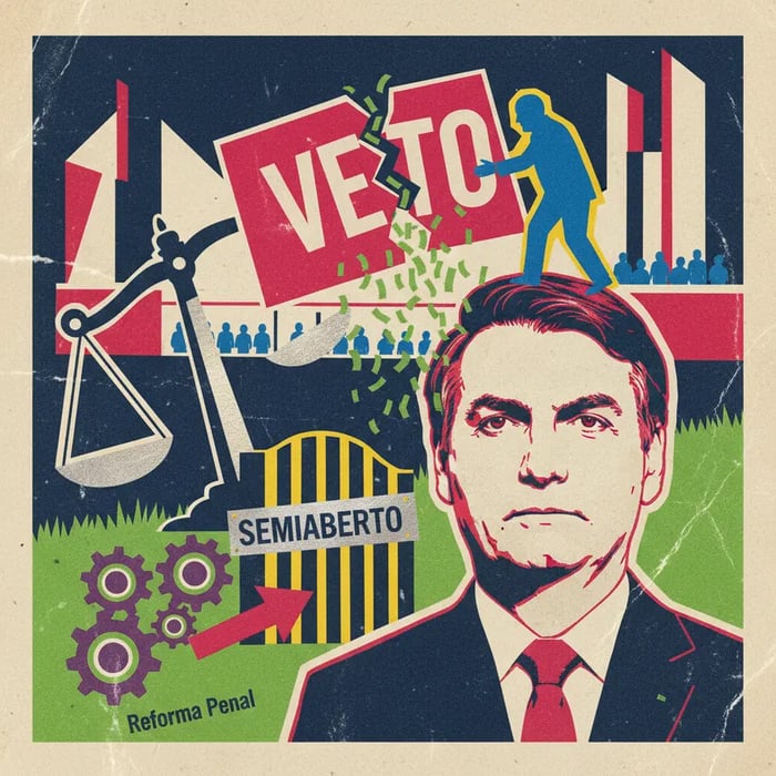 Derrubada de veto de Lula pode reduzir pena de Bolsonaro para regime semiaberto em 2028