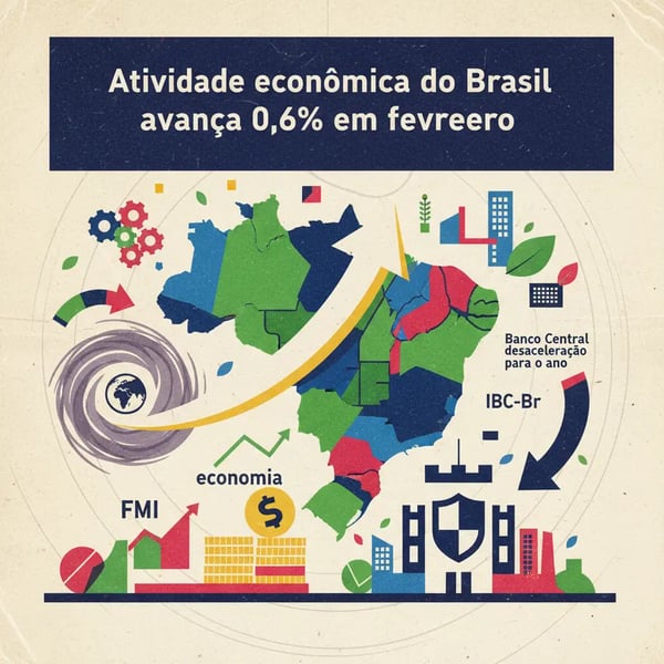 Atividade econômica do Brasil avança 0,6% em fevereiro