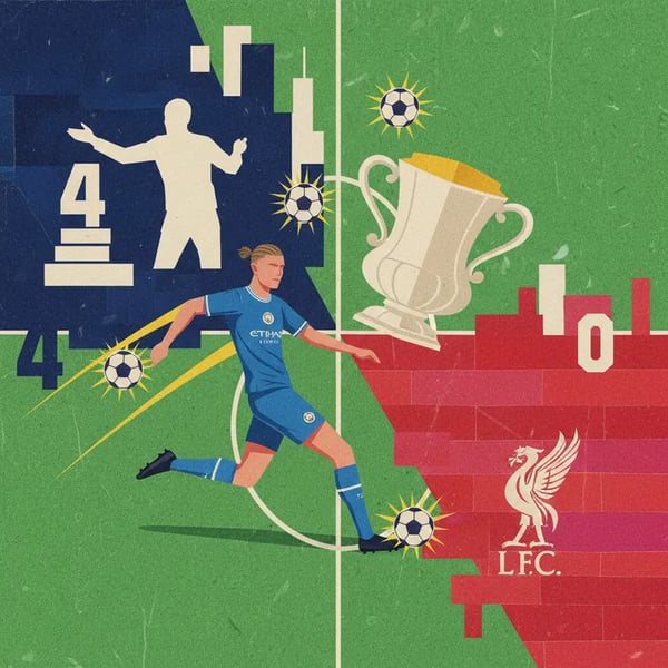 Haaland brilha com hat-trick e City goleia Liverpool na Copa da Inglaterra