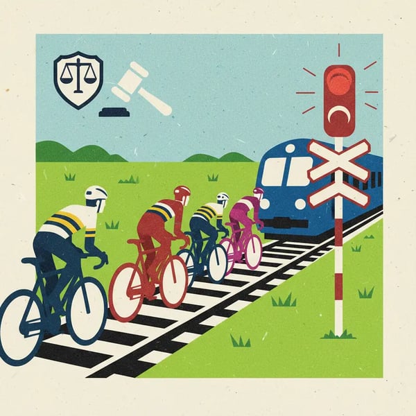 Ciclistas do Tour de Flandres serão processados por cruzar linha de trem com sinal vermelho
