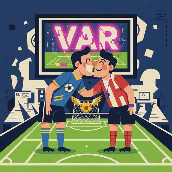 Jogador beija árbitro após VAR validar gol decisivo