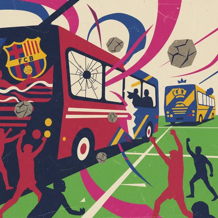Torcedores do Barcelona apedrejam ônibus do próprio time por engano