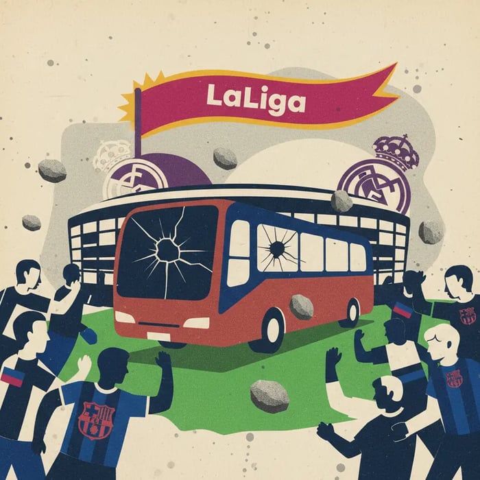 Torcedores do Barcelona apedrejam ônibus do próprio time por engano