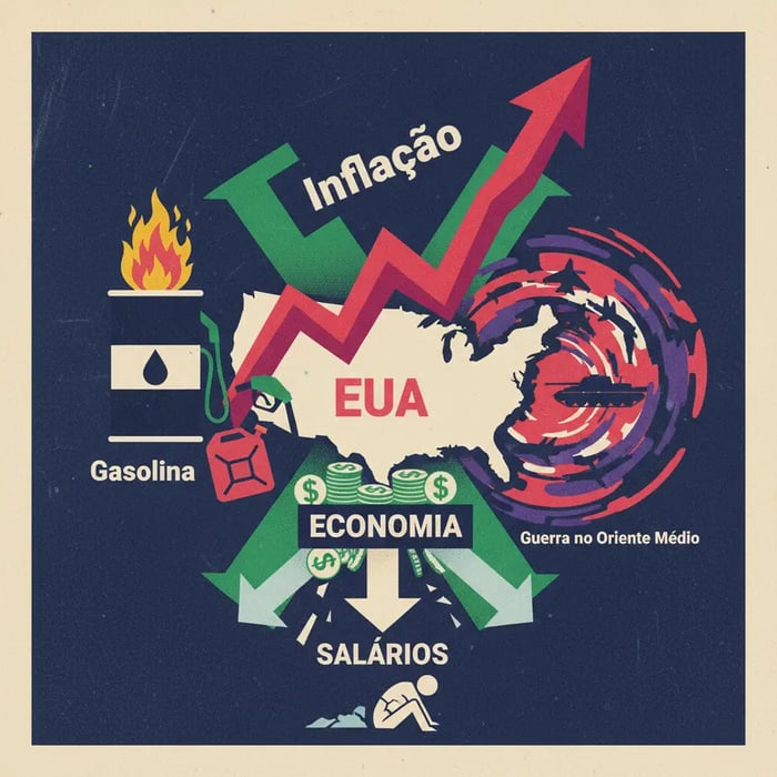 Inflação nos EUA atinge pico de três anos com guerra no Oriente Médio e alta da gasolina