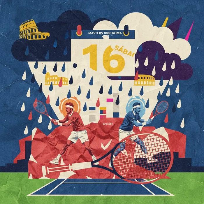 Chuva adia semifinal de Sinner e Medvedev em Roma