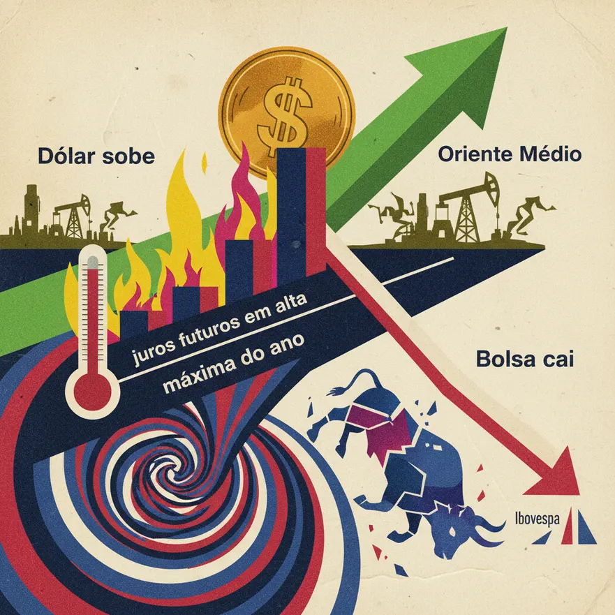 Dólar sobe para R$ 5,06 com juros futuros em alta e Bolsa cai