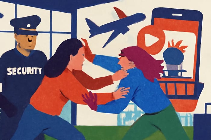 Briga entre mulheres em aeroporto nos EUA viraliza após passageiros filmarem confusão