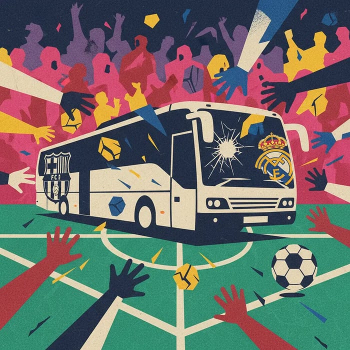 Torcedores do Barcelona apedrejam ônibus do próprio time por engano