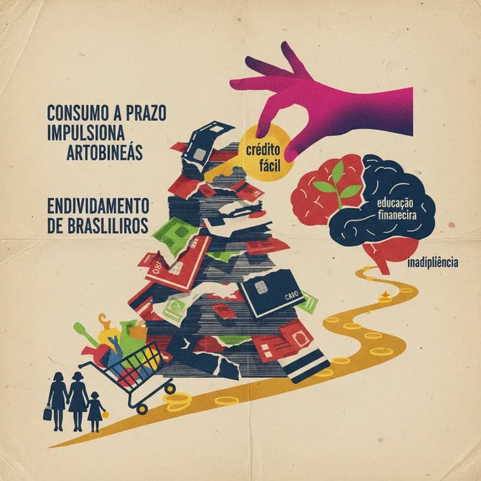 Consumo a prazo impulsiona endividamento de brasileiros