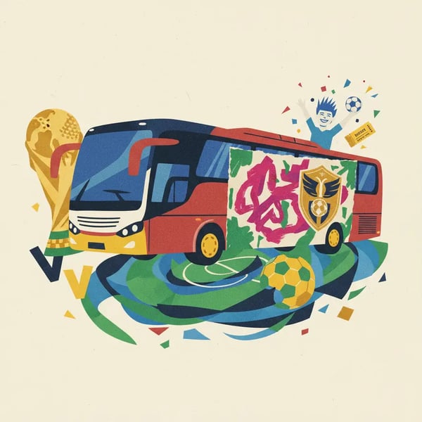 Arte de jovem brasileiro estampará ônibus da Seleção na Copa