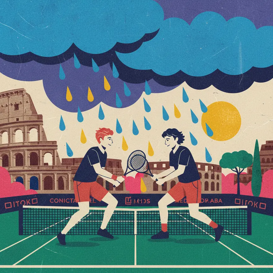 Chuva adia semifinal entre Sinner e Medvedev em Roma