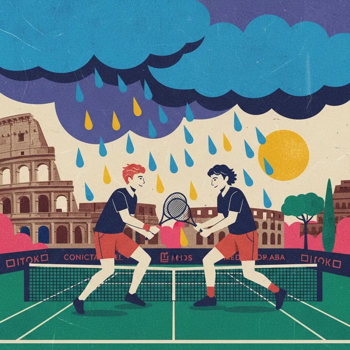 Chuva adia semifinal entre Sinner e Medvedev em Roma