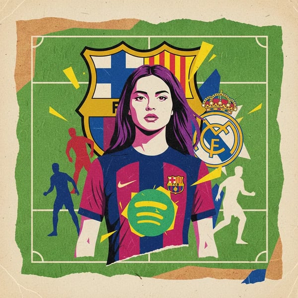 Olivia Rodrigo estampa camisa do Barcelona em clássico contra o Real Madrid
