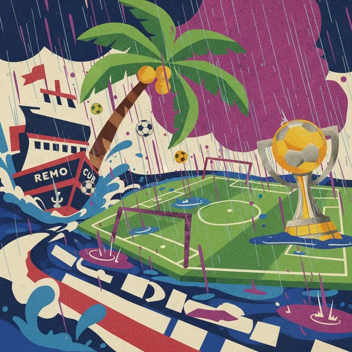 Remo e Palmeiras: jogo atrasado por chuva em Belém