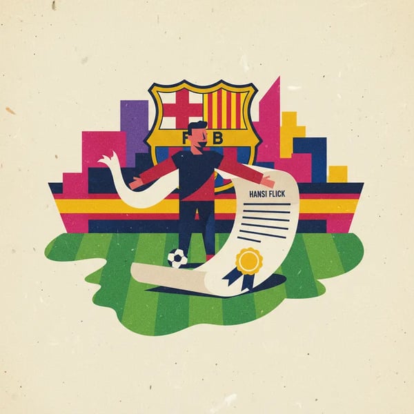 Hansi Flick assina com Barcelona até 2028